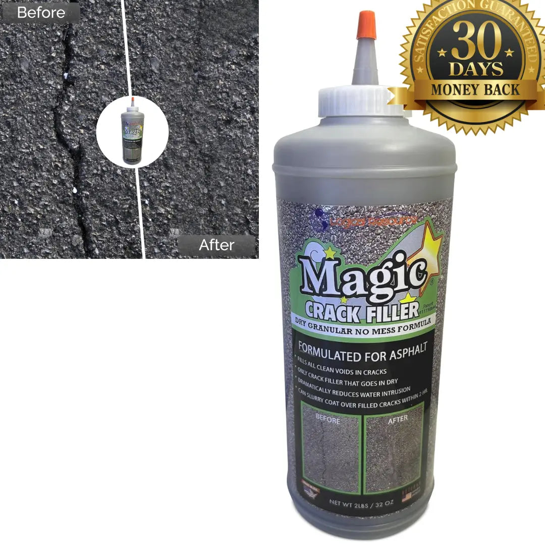 TitanSander Magic Crack Filler 2.5LB (1.13 kg) Black Asphalt Repair for Filling Cracks in Asphalt Driveways and Roads. Easy to Install, Dry Granular Formula, No Mess, DIY Friendly.