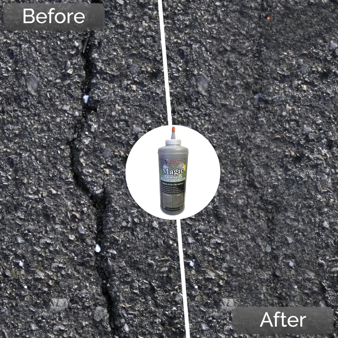 TitanSander Magic Crack Filler 2.5LB (1.13 kg) Black Asphalt Repair for Filling Cracks in Asphalt Driveways and Roads. Easy to Install, Dry Granular Formula, No Mess, DIY Friendly.