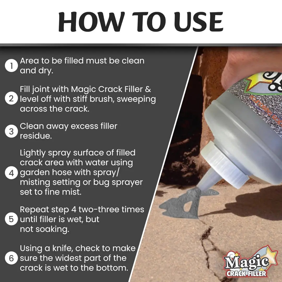 TitanSander Magic Crack Filler 2.5LB (1.13 kg) Black Asphalt Repair for Filling Cracks in Asphalt Driveways and Roads. Easy to Install, Dry Granular Formula, No Mess, DIY Friendly.