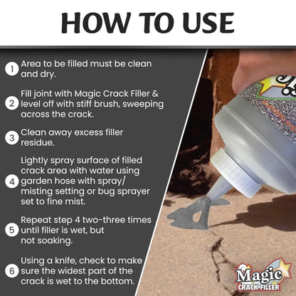 TitanSander Magic Crack Filler 2.5LB (1.13 kg) Black Asphalt Repair for Filling Cracks in Asphalt Driveways and Roads. Easy to Install, Dry Granular Formula, No Mess, DIY Friendly.