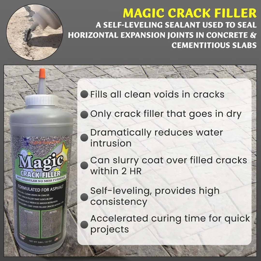 TitanSander Magic Crack Filler 2.5LB (1.13 kg) Black Asphalt Repair for Filling Cracks in Asphalt Driveways and Roads. Easy to Install, Dry Granular Formula, No Mess, DIY Friendly.