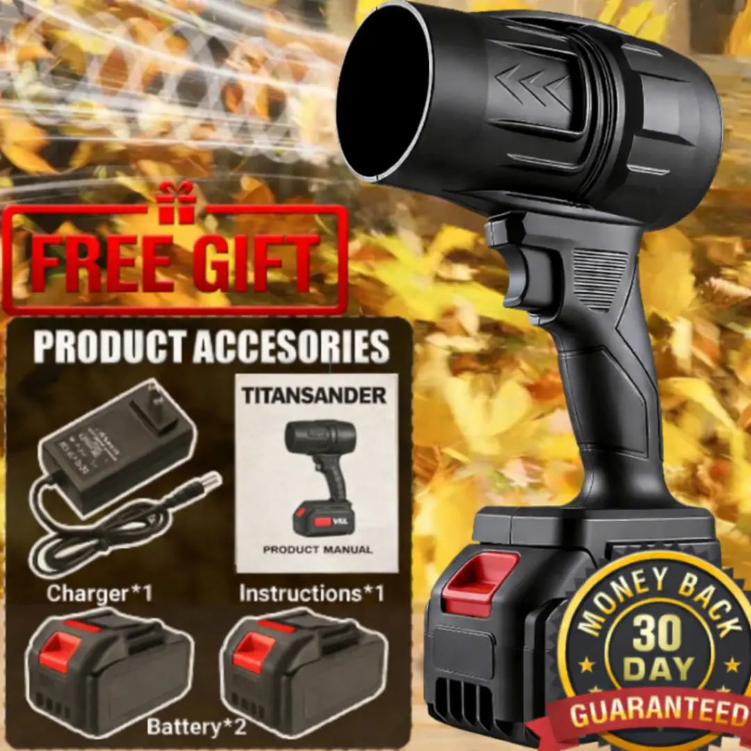 TitanSander Turbo Jet Blower Cordless Leaf Blower - Super Powerful, Lightweight and Portable+ FREE BATTERY & CHARGER