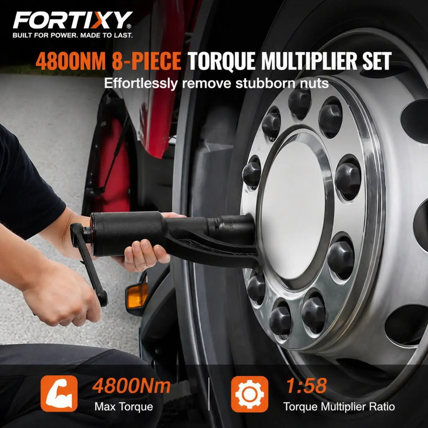 TITANSANDER M5 Torque Multiplier Torque Wrench 25.4mm Ratio 1:58 Force Multiplier with 4 Sockets Alloy Steel Torque Multiplier Box for Removing Wheel Nuts, Garage