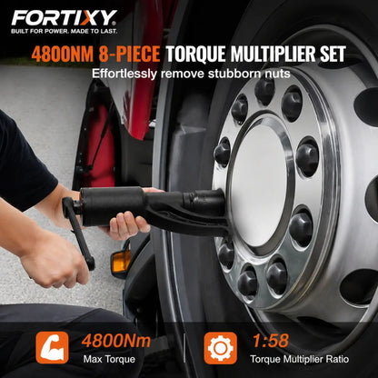 TITANSANDER M5 Torque Multiplier Torque Wrench 25.4mm Ratio 1:58 Force Multiplier with 4 Sockets Alloy Steel Torque Multiplier Box for Removing Wheel Nuts, Garage